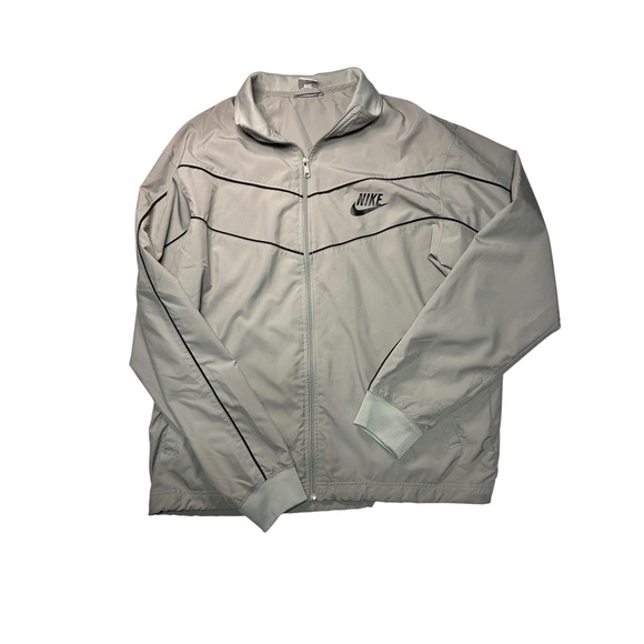 Nike Sportswear Men's Gray Full Zip Track Jacket Size XL Black Trim - Picture 1 of 11